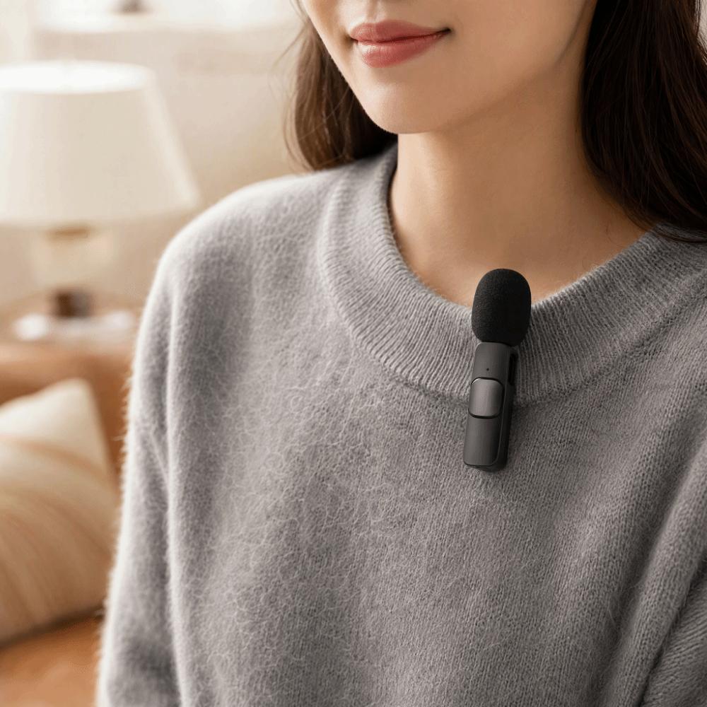 2 In 1 Mini Microphone Noise Cancelling Lavalier Microphone Wireless Microphone Podcast