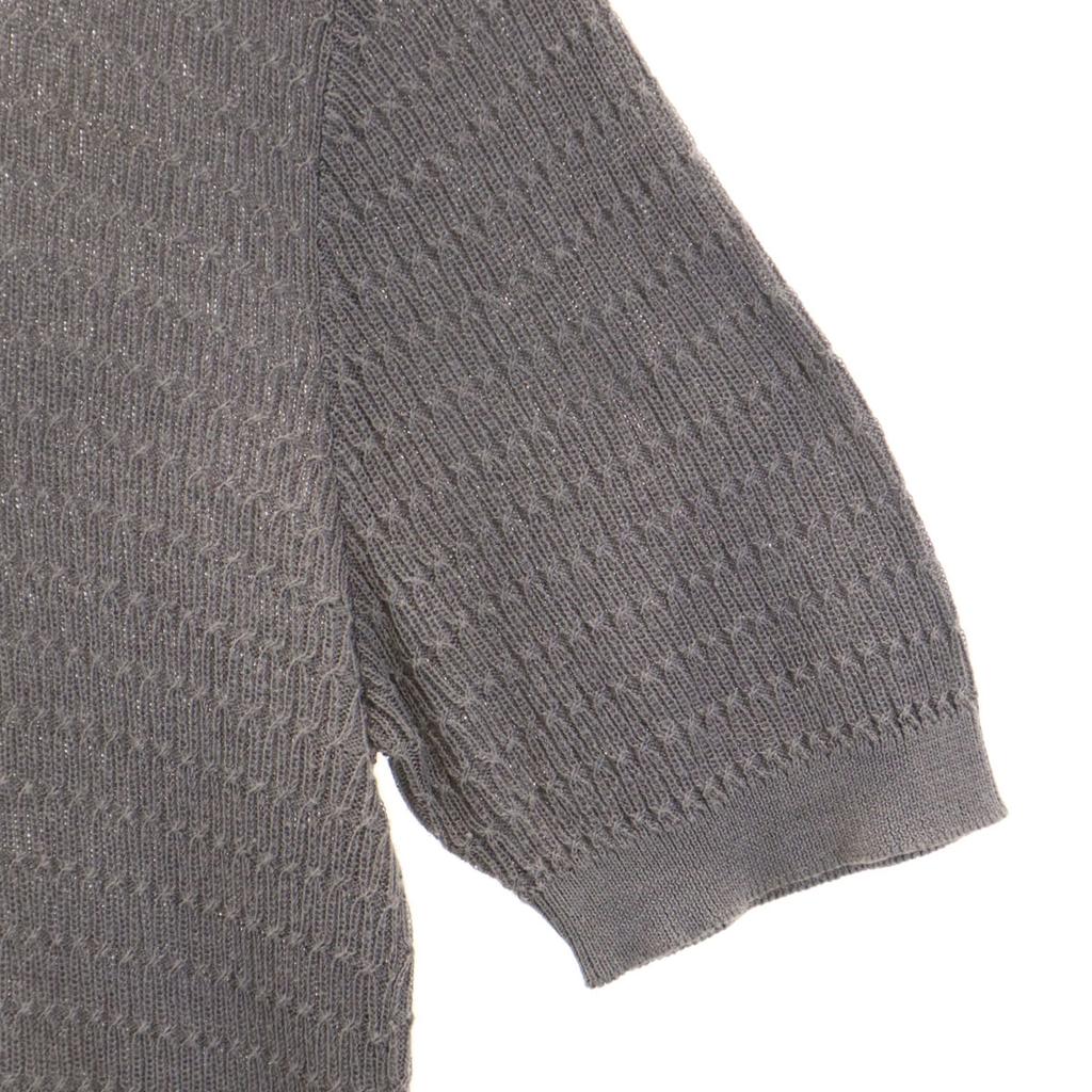 Emporio Armani Silk Blend Short Sleeve Knit 46 Gray Men's Used
