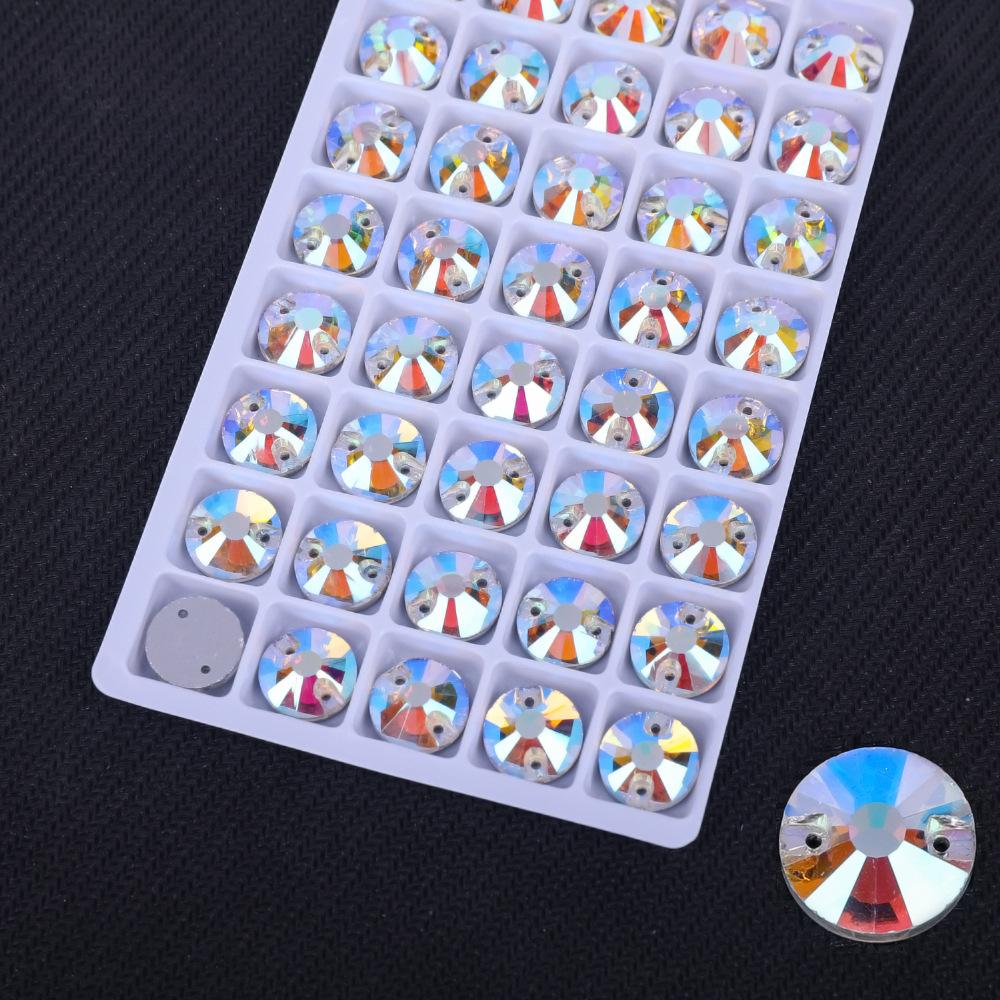 

Ручная дрель для стекла Weichen с плоским дном и двумя отверстиями, с закругленным верхом, с плоской пряжкой, цветной алмаз особой формы, сделай сам/сделай сам, с двумя отверстиями, для драгоценных камней 14x14mm 28pcs/bag