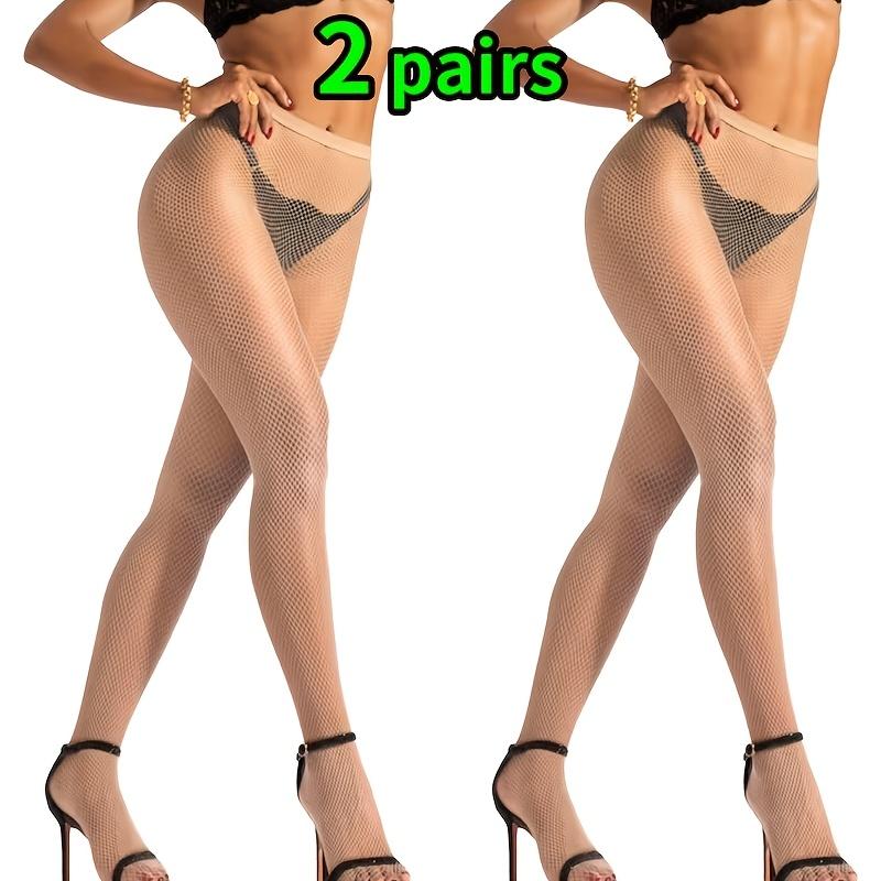 1/2/5 Pcs Of Plus-Size Women Sexy Tights Stockings High-Waisted Fishnet Tights For Women Fish Mesh With Ripped Jeans Pantyhose