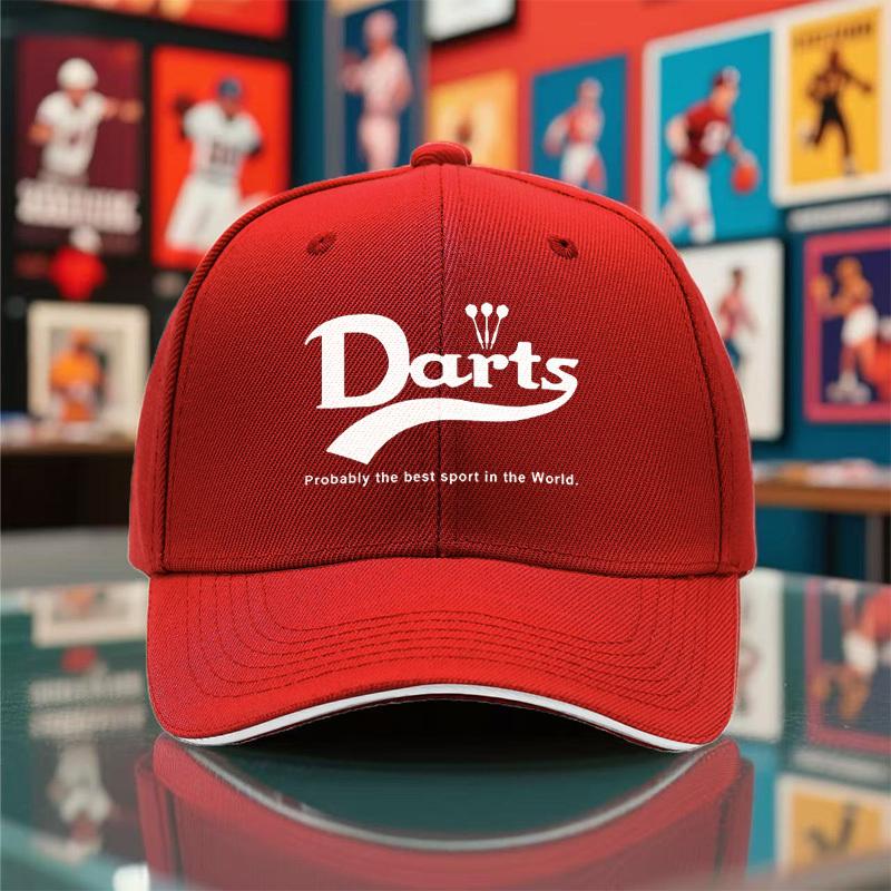 

1pc 2025 SummerFall New Unisex Lightweight Breathable Baseball Cap with Darts Sport Print Adjustable Strap Black Casual One Size