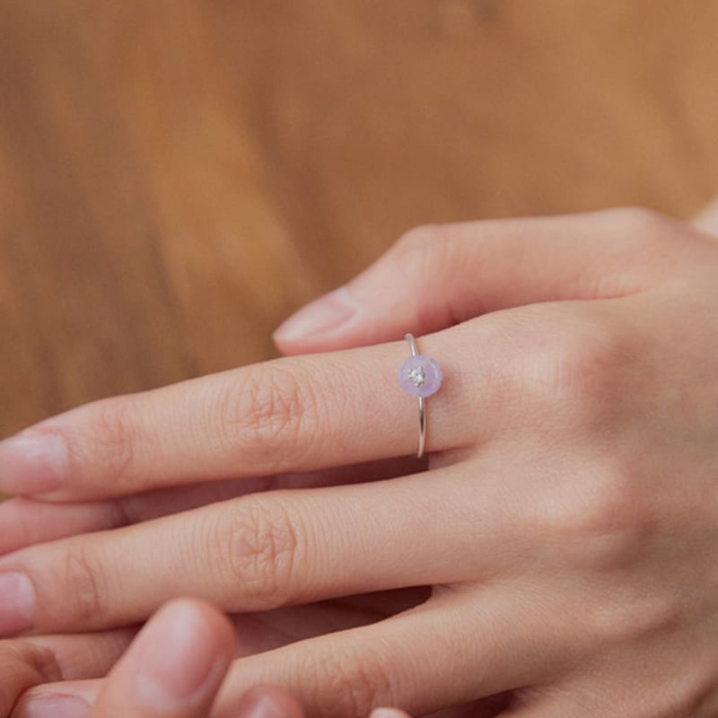 OR D`OR Natural Stone Lavender Jade Ring