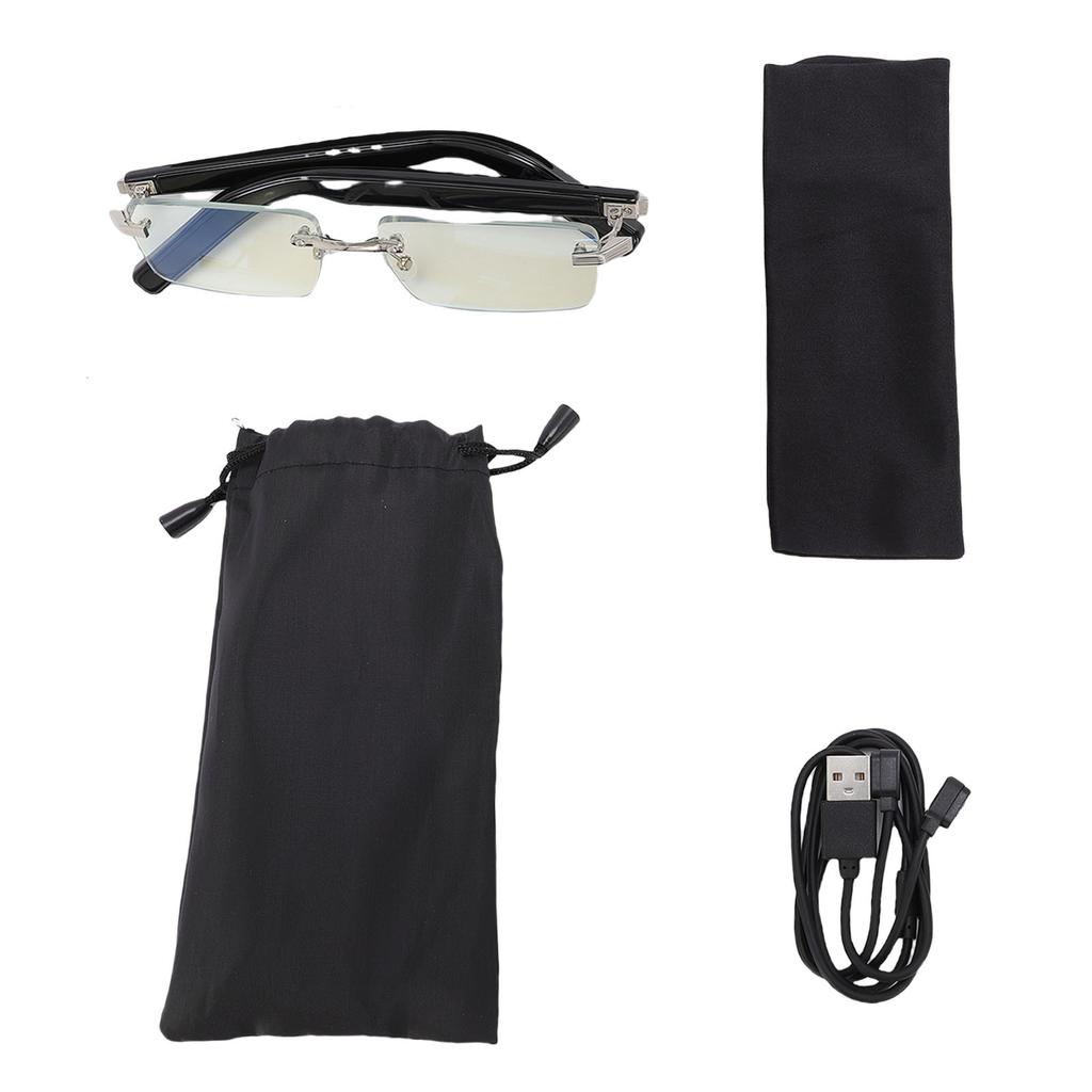 AI Translation Glasses Bluetooth 5.3 144 Languages Real Time Rimless Smart Translator Glasses with Anti Blue Light Lens