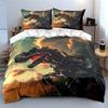 3Pcs Mechanical T-Rex Bedding Set, Cyborg Skeleton Dinosaur Print Duvet Cover, Post-Apocalyptic Tech Style