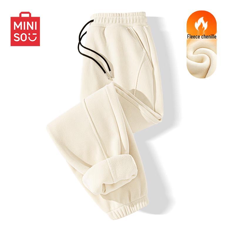 

MINISO Men s Winter Warm Chenille Cuffed Sweatpants 4XL