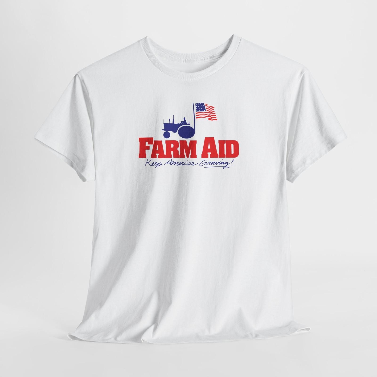 

1985 Тема Farm_Aid Унисекс Футболка из Плотного Хлопка Топы Футболка, Сельскохозяйственная Рубашка, Поддержи Местное 4XL