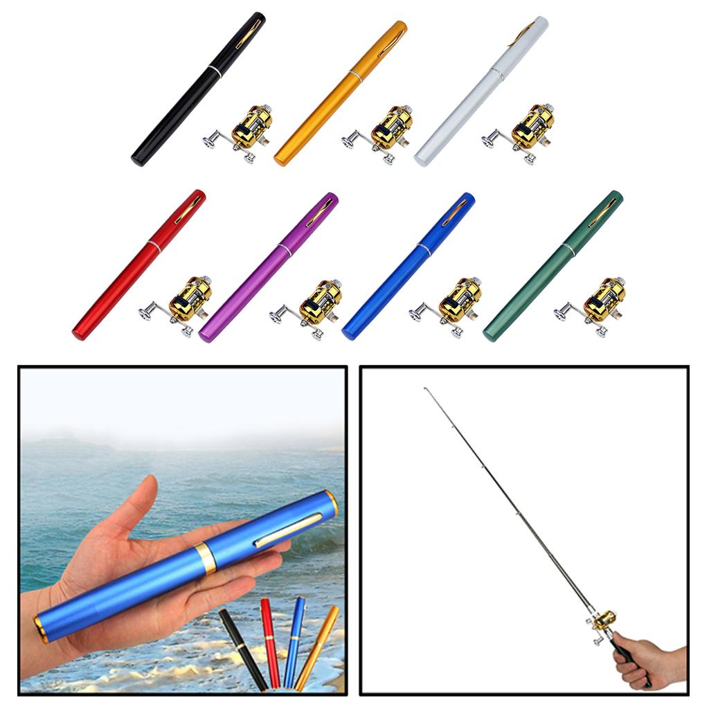 Pocket Telescopic Fishing Tackle Rod Aluminum Alloy Fiberglass Pole Reel