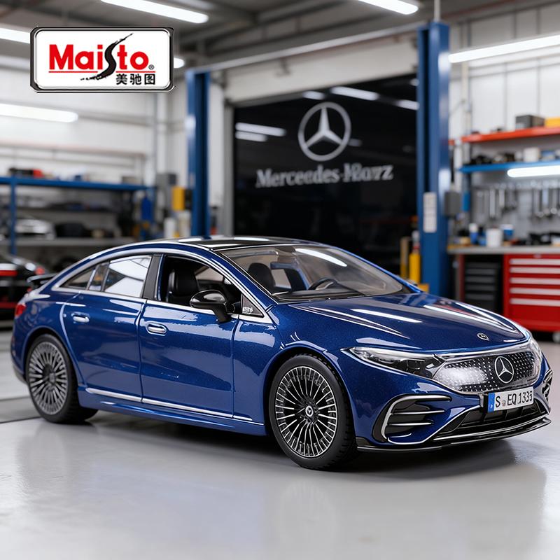 Maisto 1:27 Mercedes-Benz EQS Alloy Car Diecasts & Toy Vehicles Car Model Miniature Scale Model Car Toy For Children
