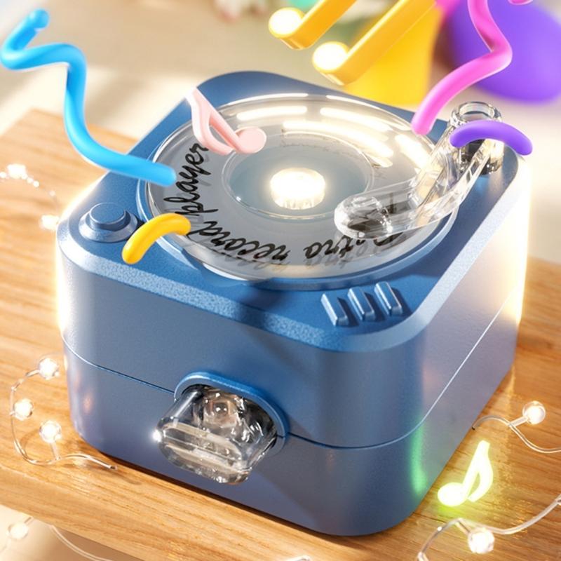 Mini Turntable Player Mini Voice Player Keychain Playbacks Feature Adjustable Volumes Knob For Daily Travel Use