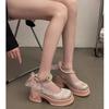 Fashion Woman Pumps Gothic Pink Kawaii Cute Japanese Style Lolita High Heels on Heeled Round Toe Mary Jane Shoes for Women Evening Offer