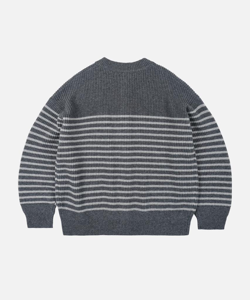 Frizmworks Wool Stripe Round Cardigan _ Charcoal
