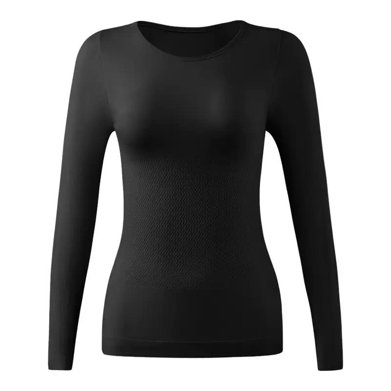 

Женский согревающий базовый комплект для похудения и контроля живота: Топ с длинным рукавом и брюки на осень/зиму XL (120-140 Jin)