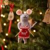 Soft Wool Felt Animal Figurines Christmas Mouse Ornament, Handmade Felted Hanging Decoration, Charming Window Displays Cute Knitting Doll for