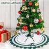 Knitting Christmas Tree Skirt Tree Ground Cover 71cm with Button Fastening for Seasonal Holiday Festival Decors