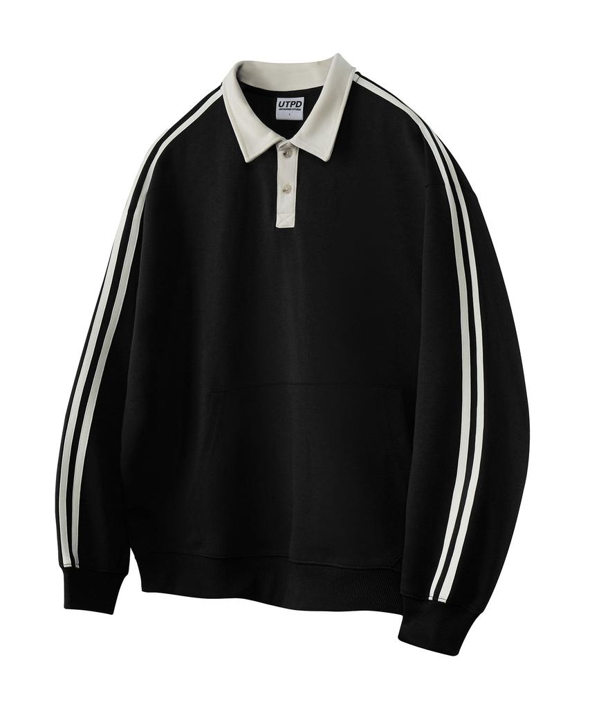 UNTAPPED STUDIO Track Rugby Collar Oversized Sweatshirt 3 Colors