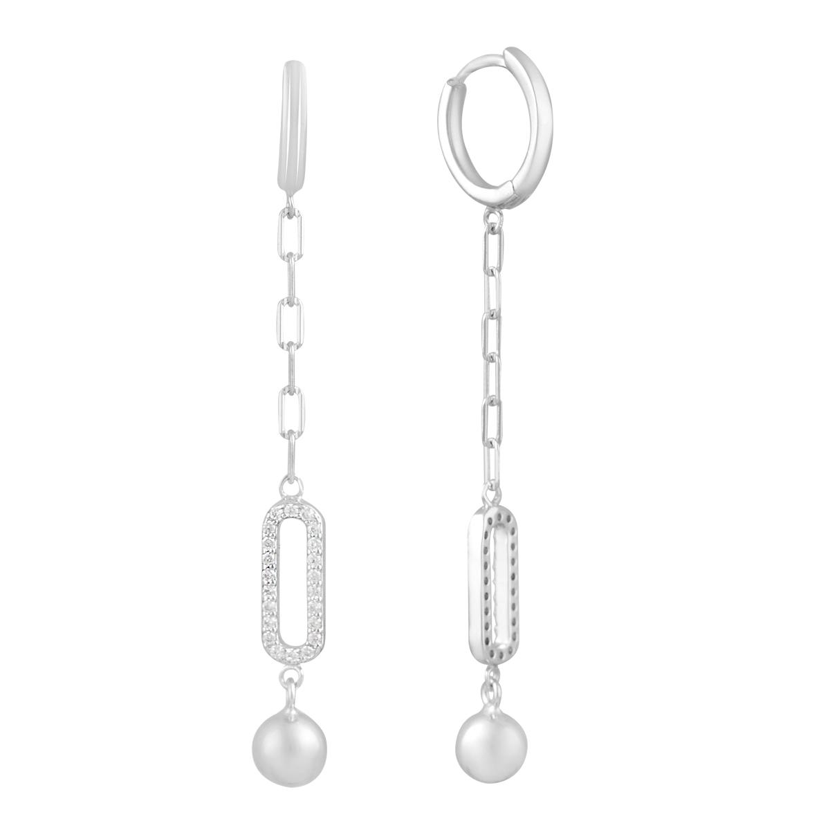 

Срібні сережки з фіанітами (2130437) білий