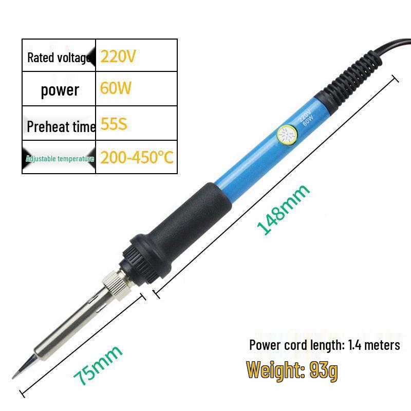 Adjustable 60W Electric Soldering Iron Kit for Household and Repair Use