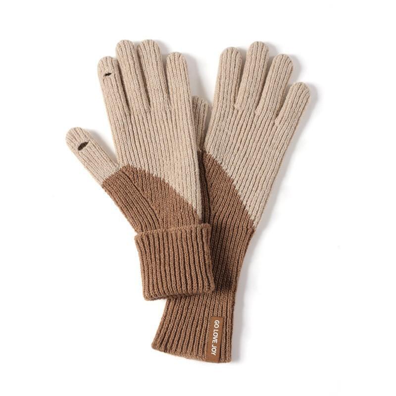 Winter Wool Knit Cycling Gloves Touchscreen Compatible Windproof Warm Full Finger Outdoor Sports DZ149