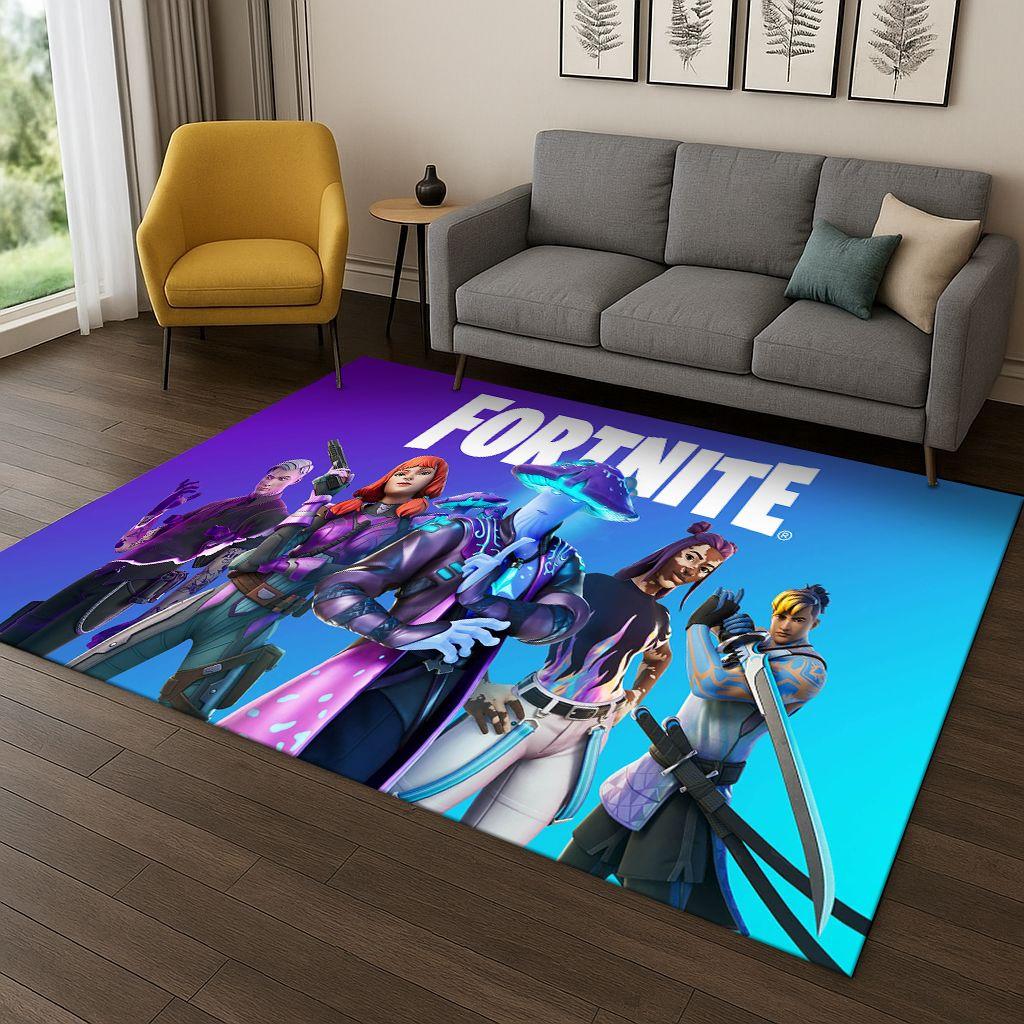 3D Kobercová rohožka s motivem hry F-Fortnite pro ložnici, obývací pokoj, pohovku, předsíň, dekorace do domácnosti, rohožka pro dětský herní prostor, protiskluzová, vánoční dárek
