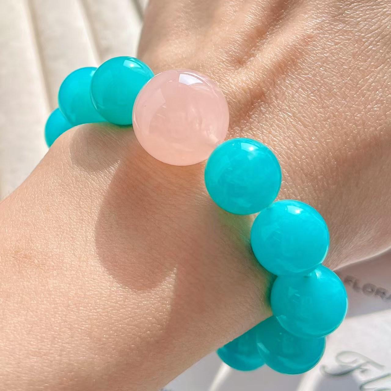 Premium 12Mm Natural Tianhe Stone 16Mm Madagascar High Quality Powder Crystal Bracelet Bracelet