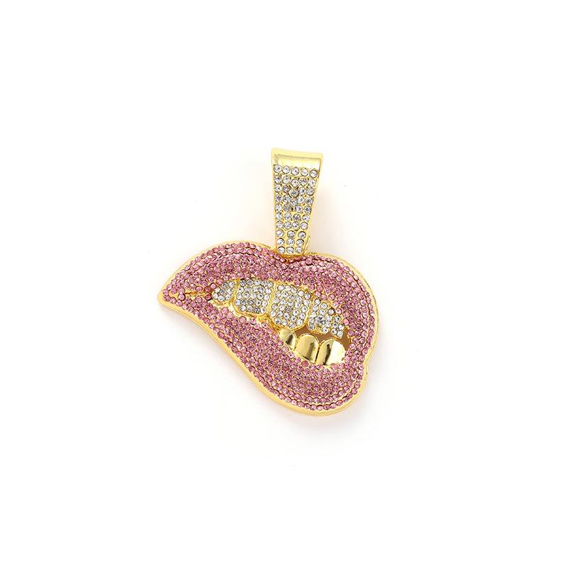 European and American Alloy Sexy Bite-shaped Lips Hip Hop Personalized Creative Pendant Hip Hop Cuban Chain Necklace