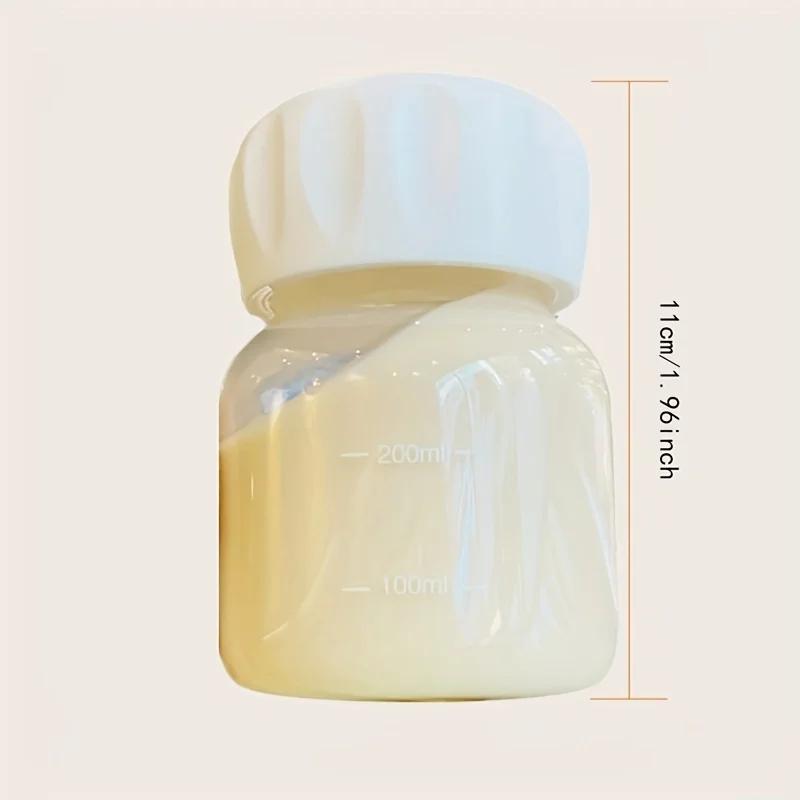 1 Stück Kleine Wasserflasche Transparent Tragbar Kaffee Tee Saft Milchflasche Tragbar Klein Reise Kunststoff-Wasserflasche 250ml