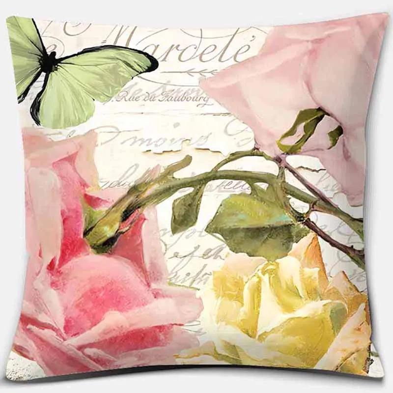 

Vintage Flower Pattern Decorative Pillowcase Cushion Pillowcase Bedding Decoration 16x16Inch