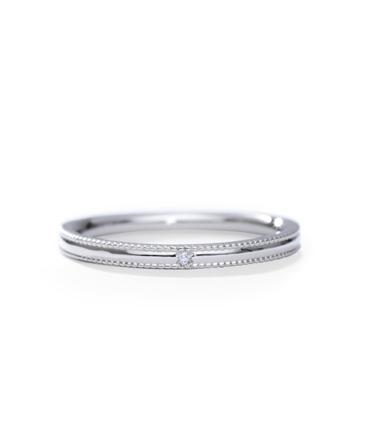 

LEGAN Side Milgrain Diamond Platinum Size 9 Ring, PT900, Stackable, платиновий