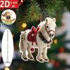 Party 2D Flat Christmas Hanging Pendant Ebony Horse Majesty Acrylic Car Horse Pendant Xmas Tree Hanging Ornament Navidad Decor