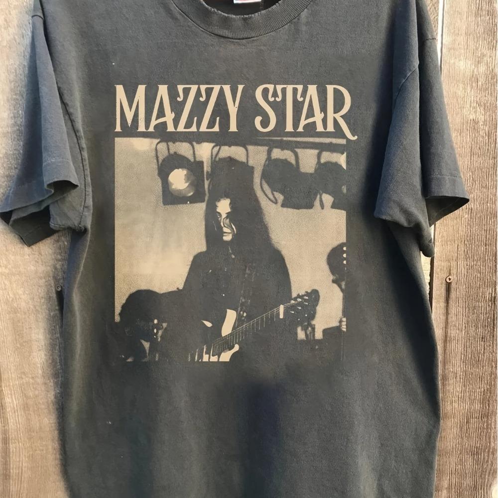 Ретро футболка Mazzy Star Угольная мужская футболка Летняя новая модель Унисекс Повседневная модная футболка S разноцветный