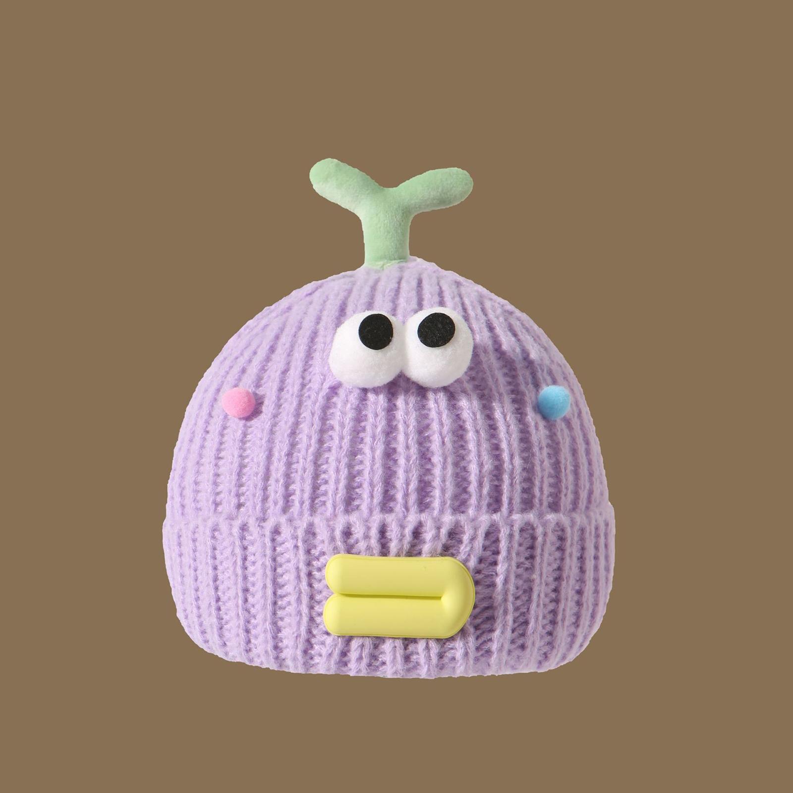 

Женская шапка Забавная мультяшная шапка из шерсти с ртом-сосиской Вязаная шапка с защитой ушей Зимняя теплая милая шапка для большой головы Милая забавная шапка One Size фиолетовый