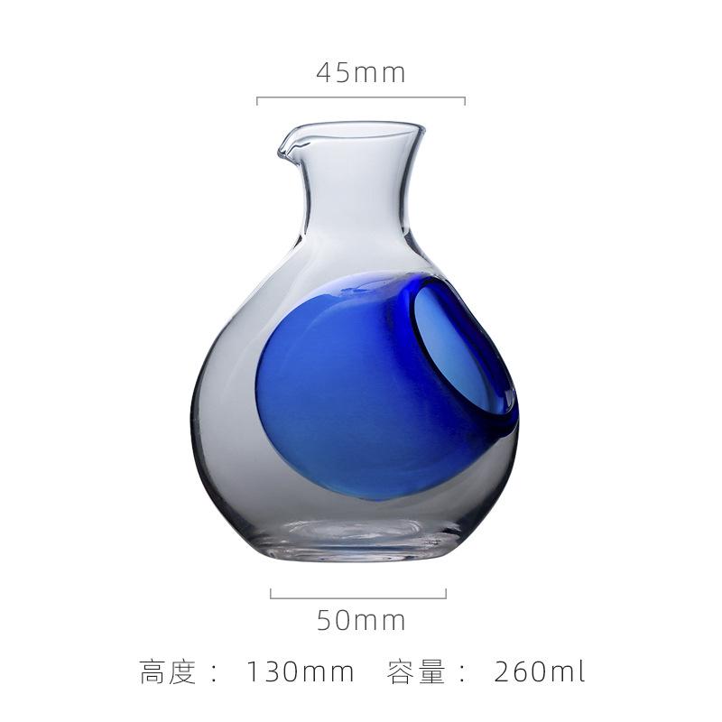 Japanese Crystal Glass Ice Wine Decanter Home Use Hole Design Sake Carafe Hamster Pot Cold Brew Coffee Maker