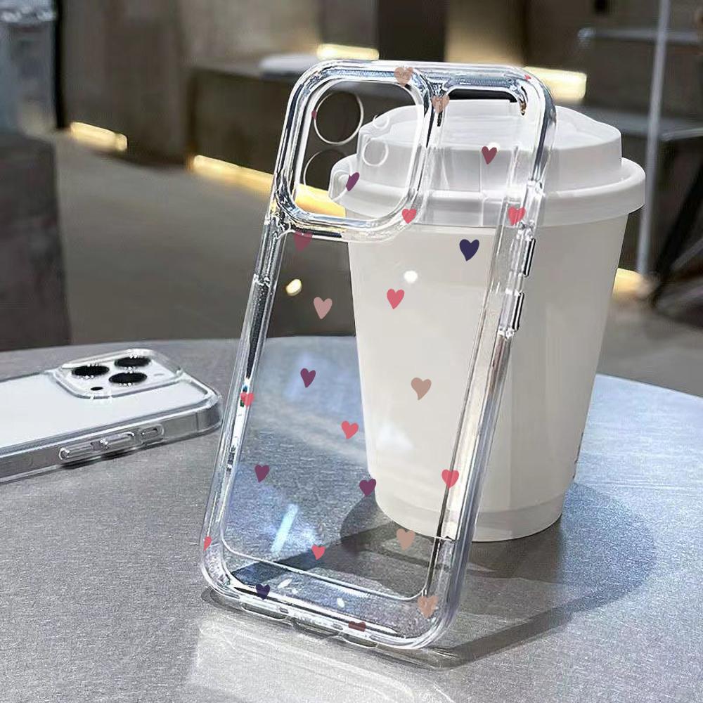 Phone Case For Samsung S25 Ultra Funda Galaxy S24 S23 FE S22 S21 S20 FE S10 Plus Silicone Transparent Love Heart Covers Carcasa