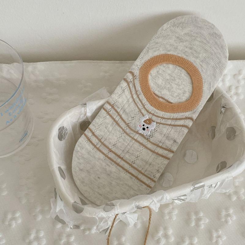 Cute Puppy Style Summer Lightweight Cotton Socks with Anti-slip and Non-slip Design, No Heel Protrusion, Invisible.
