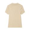Womens Slim Fit Polo Neck Knit Top Short Sleeve Textured T Shirt Casual 2025