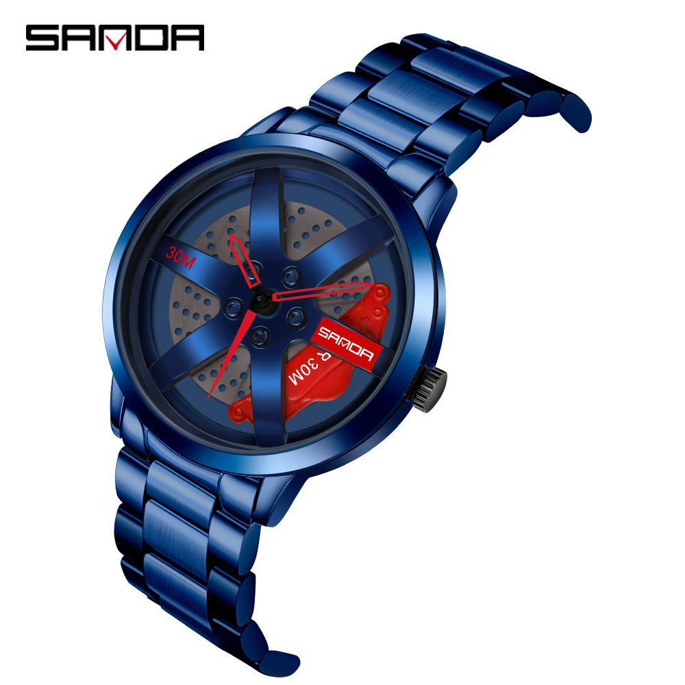 Sanda Meilleure Vente 1088 Montre pour Adolescent: Personnalisé, Cadran Rotatif 3D, Tendance, Quartz Étanche.