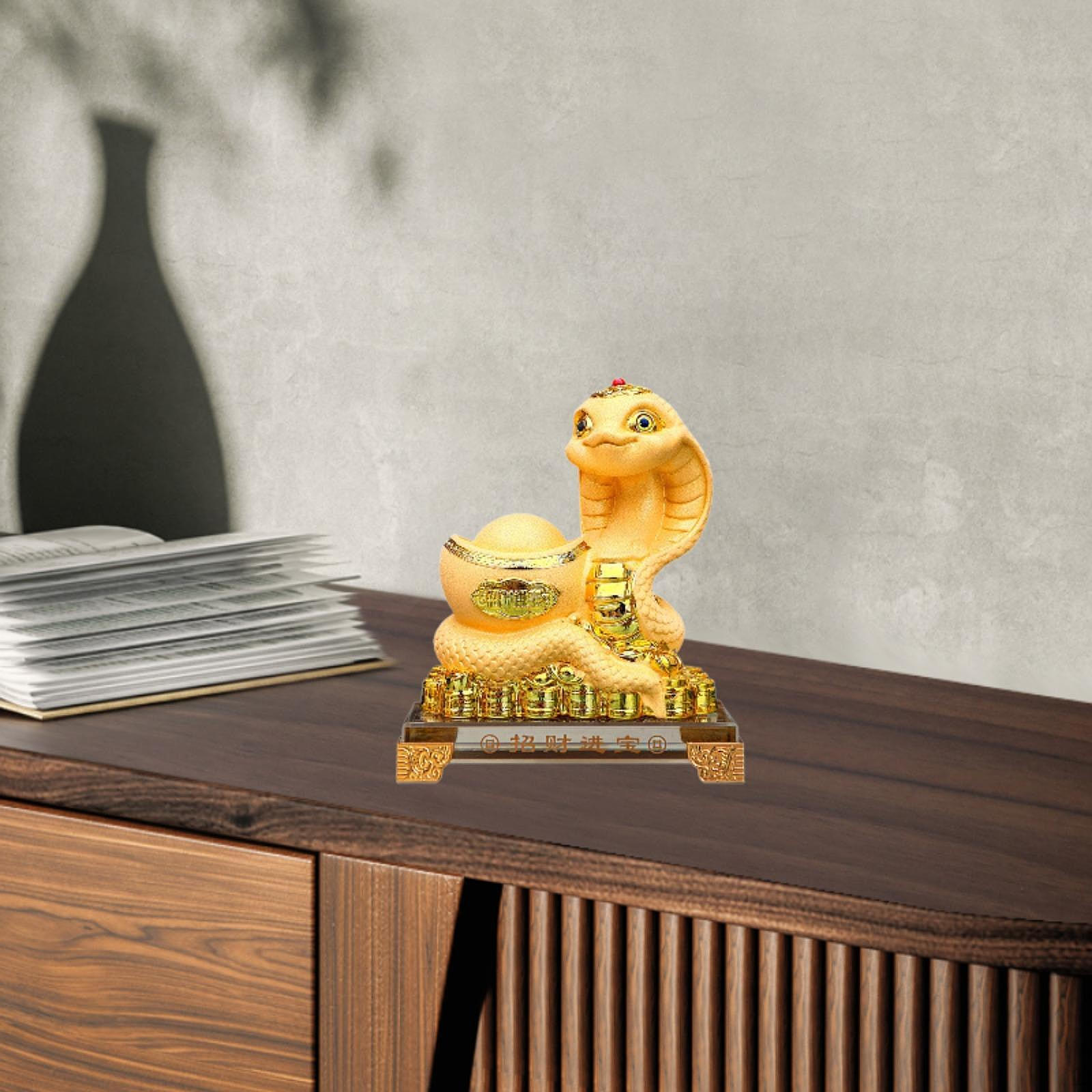 

Статуя года змеи, китайский лунный декор, художественное ремесло, настольное украшение для спальни