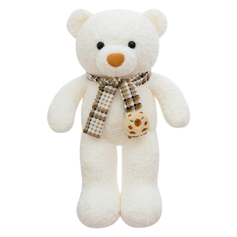 New Scarf Teddy Bear Plush Toy Big Bear Doll Doll Bed Companion Comforting Dolls Send Girls Birthday Gifts