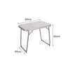 Folding Table - MARBUENO - 60 X 40 X 50 Cm - Steel - White - Outdoor Use