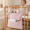 Multifunctional Baby Crib Hanging Bag Pure Cotton Diapers Organizer Stroller Storage Bag Home