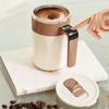   Self Stirring Coffee Mug with Temperature Display Rechargeable Automatic Magnetic Stirring Cup for   Travel Stainless Steel Beige Brown  