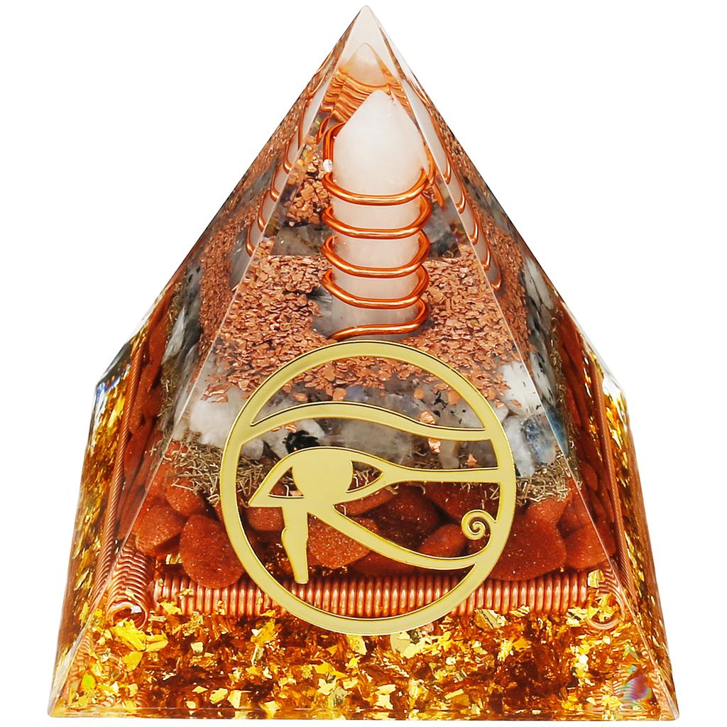 3D Crystals Pyramid Ornaments Natural Mini Pyramid Energy Stone Resin Craft Crystal Ball Xmas Kid Gift Room Medit Decor Orgonite