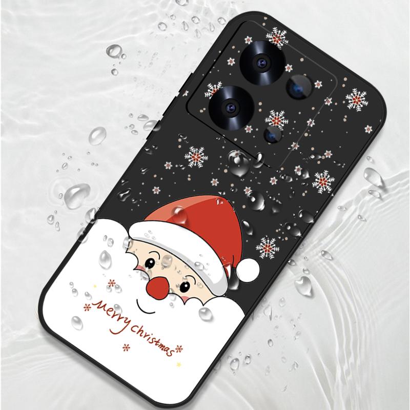 Cute Santa Claus Printed Lanyard Phone Case For Xiaomi Redmi Note 14 13 12 Pro Note 13 14 Pro Plus 5G 13 13C 4G 11 10 Pro Soft Silicone Cover