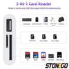 3-in-1 SD TF Card Reader Adapter USB 2.0 3.0 for MacBook Pro Laptop PC Camera Mobile Phones