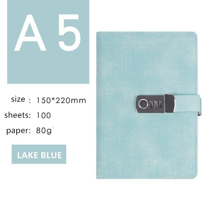 Password Notebook Creative Students Leather Password Travel Retro Loose-leaf Notebook Password A5 Notebook
