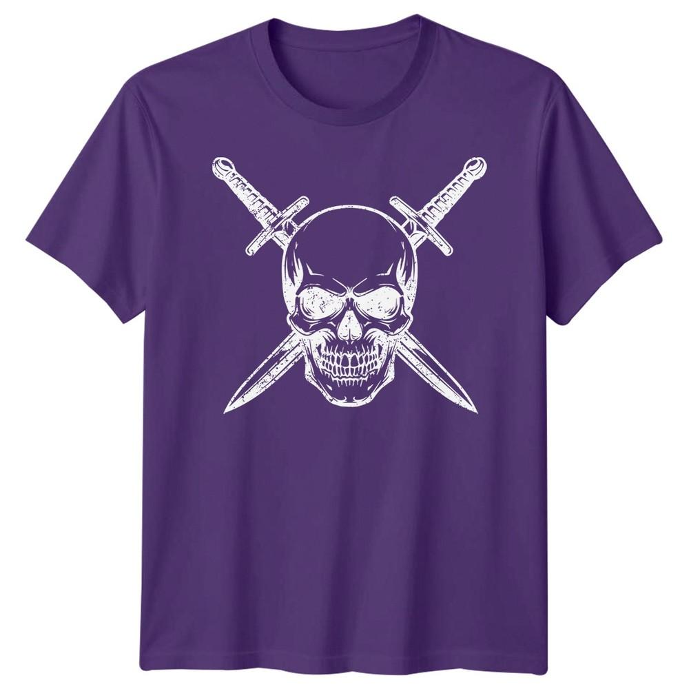 Skull Art Fantasy Unisexs TShirt Crossed Swords Graphic