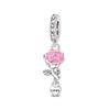 Charm Bead 925 Silver Pink Rose Luminous Pendant Beads Fit Bracelet Jewelry Making Fine Gift Diy Accessory