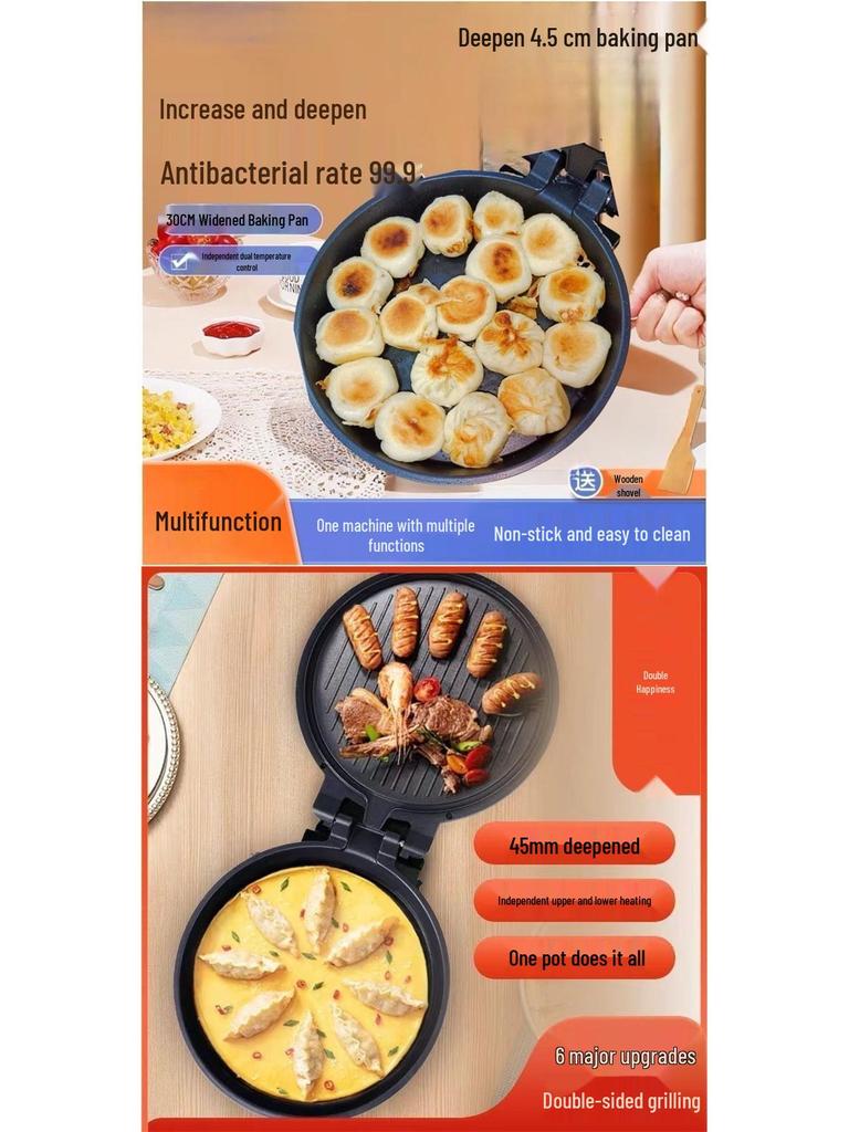 Doppelseitige elektrische Grillplatte: Antihaftbeschichtete Grill-, Brat- und Pfannkuchenpfanne