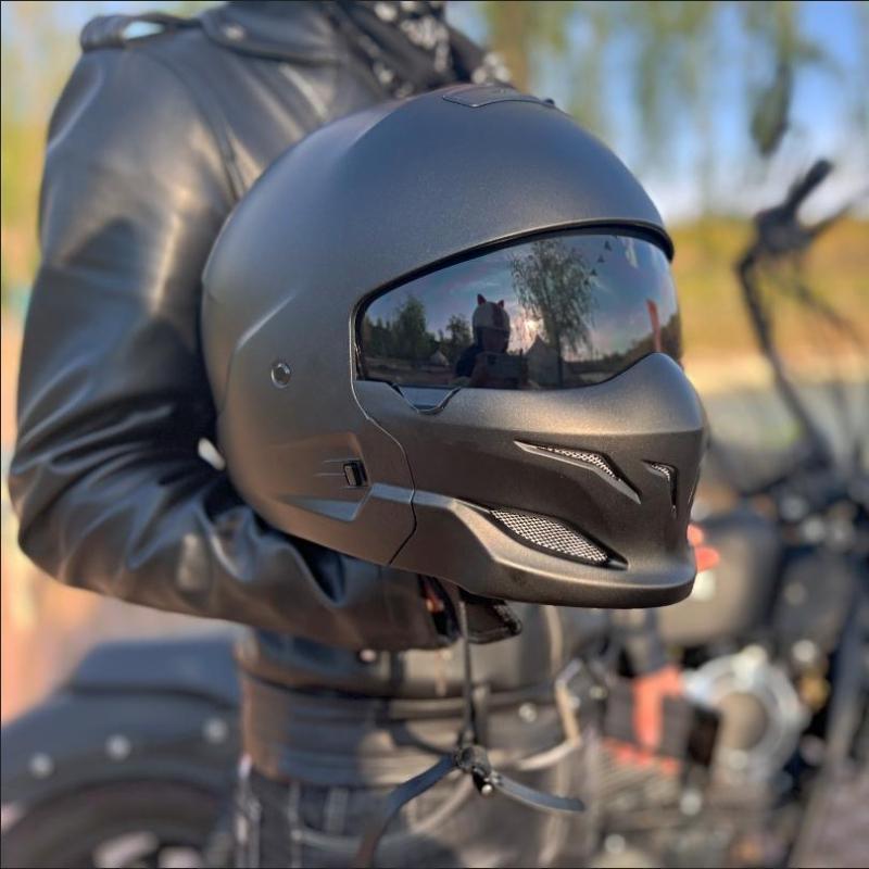 DOT Certified Scorpion Helmet Combination Helmet Motorcycle Retro Helmet Unisex Motorcycle Multi-Purpose Half Helmet Four Season