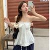 Korean Bow Strapped Tube Top Suspender Vest Women's Summer New Sweet and Spicy Chic Waist Thin Off-the-shoulder Top